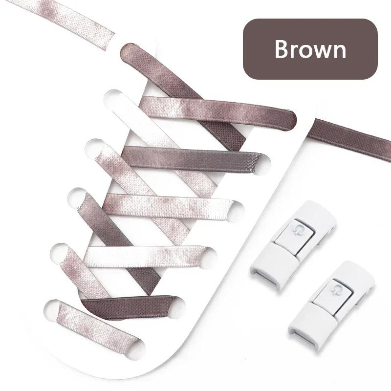 No Tie Shoelaces Flat Metal Press Lock Elastic Shoe Laces For Sneaker 1 Second Quick On/off Lazy Shoes Lace Accessories Unisex