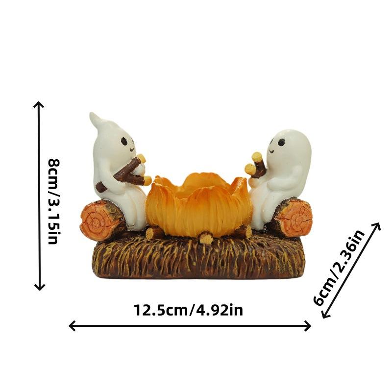 NEW Halloween Ghost Creativity Candlestick Decoration Resin Crafts Home Atmosphere  Courtyard Office Party Multipurpose