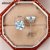 Huitan Exquisite 8 Claw Setting CZ Stud Earrings for Women Silver Color Crystal Earrings Simple and Elegant Female Ear Jewelry
