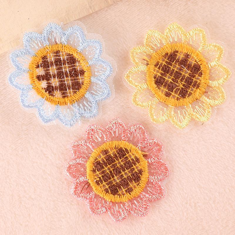 Computer Embroidery Label Can Be Sunflower Flower Cloth Label Clothing Accessories Hand Account Diy Accessories Accessories Embroidery Cloth Sticker