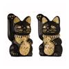 Goen-Neko Millionaire Cat (S-SIZE Black) Right Paw Raised / Ceramic_lucky cat Maneki-neko Beckoning 