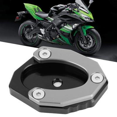 Qiilu Side Stand Motorcycle Kickstand Plate Side Stand Extension Pad Fit KSP‑106‑set Kawasaki Z650
