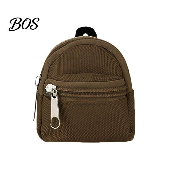 Keychain Accessory Mini Backpack Coin Purse, Scratch Resistant Zippered Compartment Bag, Waterproof Oxford Cloth Earphone Case Holder