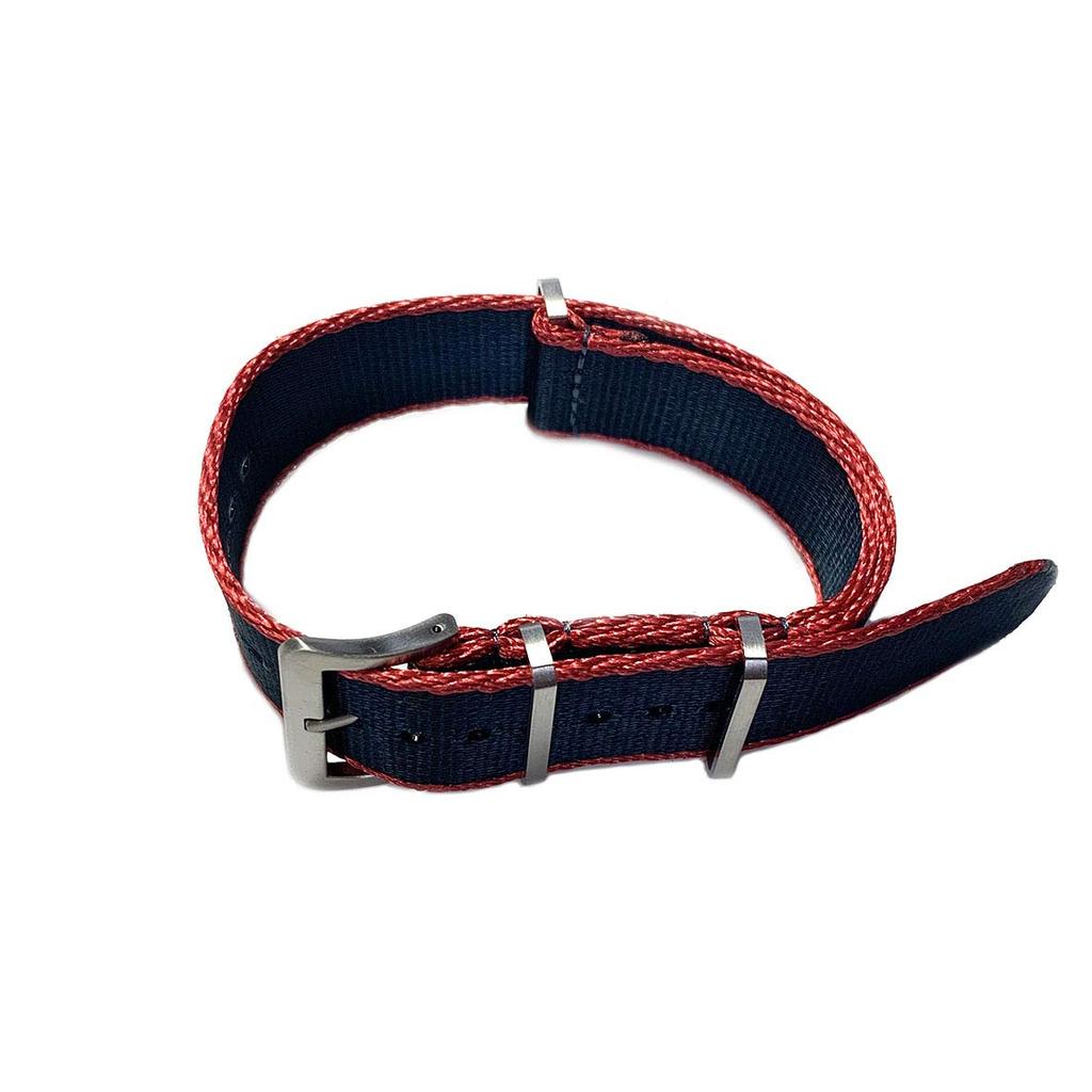 watch Premium G10 NATO type silk touch nylon strap 20mm width DELUXE NYLON NATO TYPE WATCH STRAP 20mm [Naval Co.] Navy/Red Navy/Red