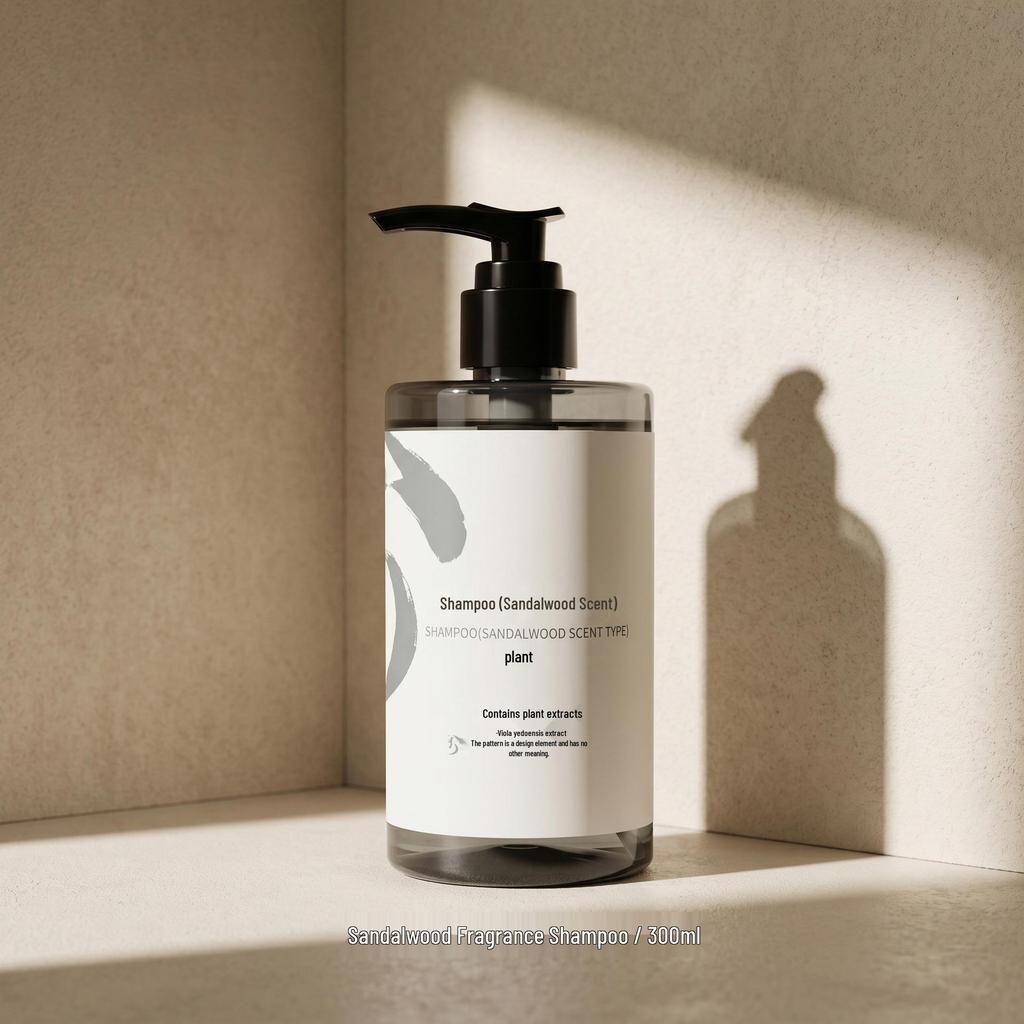Hotel Guest Room Disposable Sandalwood Shampoo & Shower Gel Set, 300ml - Travel Refillable