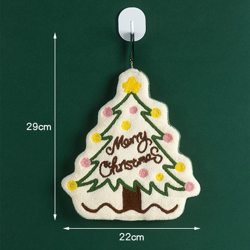 1/3Pcs Christmas Coral Fleece Hand Towels for Kitchen Bathroom Cartoon Gingerbread Man Snowman Tree Design Towel New Year Gifts
