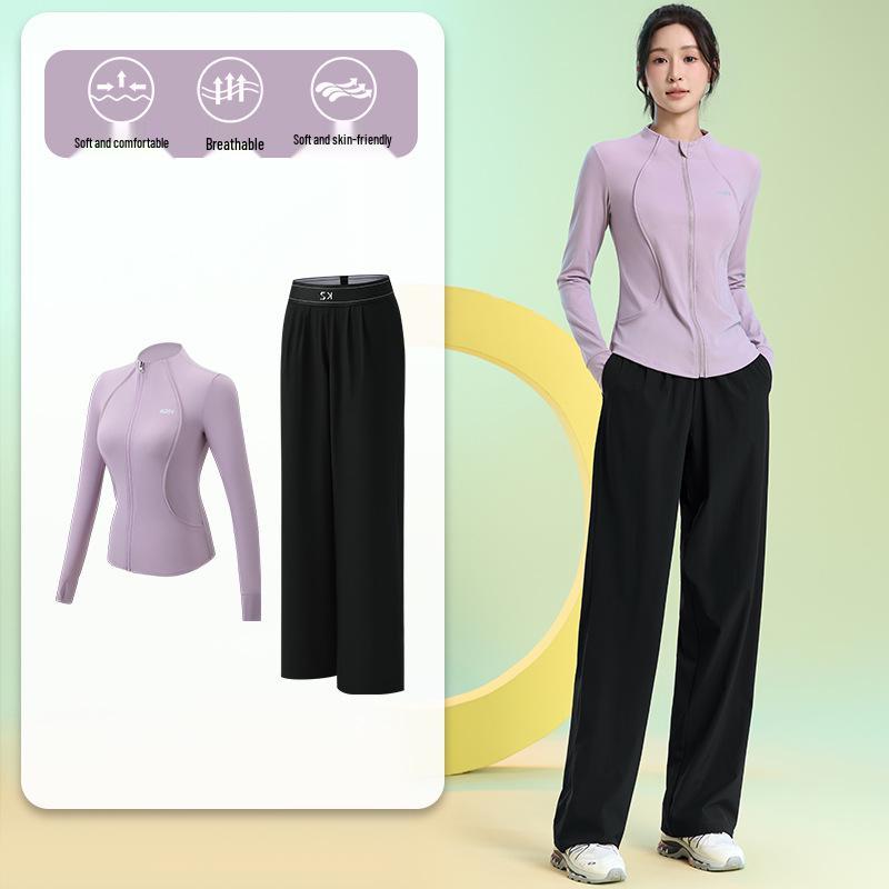 Women's Quick-Dry Long Sleeve Fitness Set for Badminton, Running, and Outdoor Sports - Autumn/Winter Collection