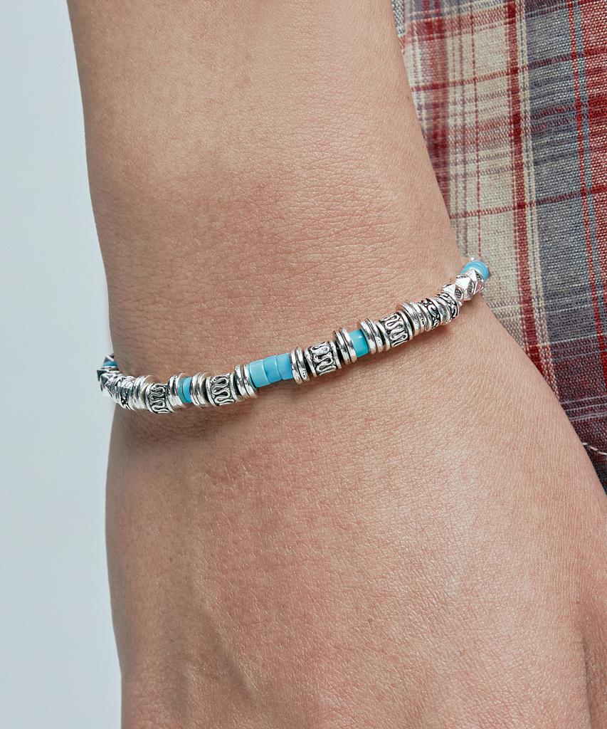 Knd Silver & Turquoise Bead Bracelet