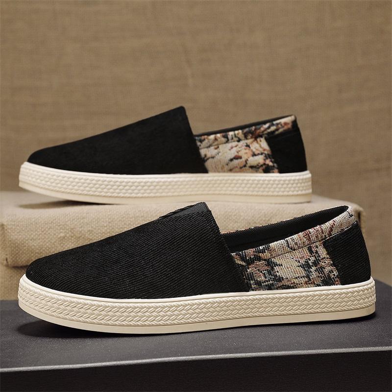 Fashion Men's Shoes Spring Canvas Breathable Loafers Lightweight Men's Flat Bottom Work Comfortable Casual Cloth Shoes Sneakers Men