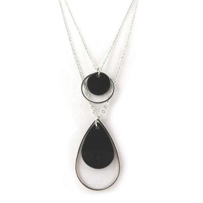 [N0790] - Colar de designer 'Scarlett' em prata preta