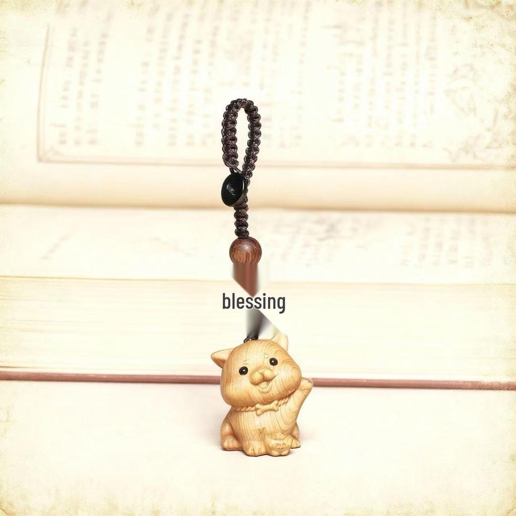 Zodiac Cartoon Wooden Couple Phone Charm & Keyring