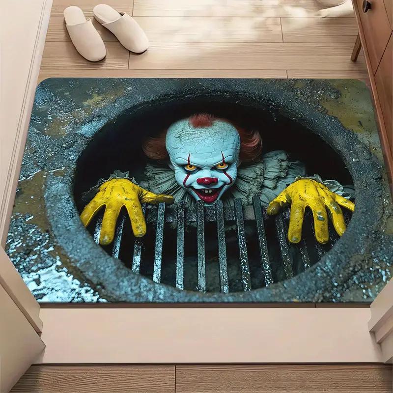 Halloween 3D Clown Doormat: Dirt-Resistant, Non-Slip, Wear-Resistant, Easy-to-Clean Entrance Mat