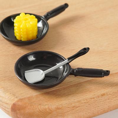 Miniature Simulation Wok Pan Spatula Simulation Mini Kitchen Dollhouse Dollhouse Play House Food Game