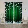 2Pcs Polyester Emerald Diamond Washing Printing Window Curtains Birthday Party Decoration Backdrop Drapes for Living Room