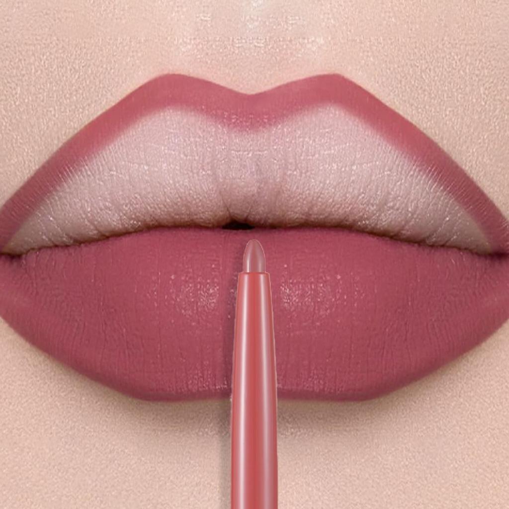 Matte Mauve Lipstick Pencil Long Lasting Waterproof Non-Stick Lipliner Crayon Velvet Lip Contour Outline Smooth Natural Makeup