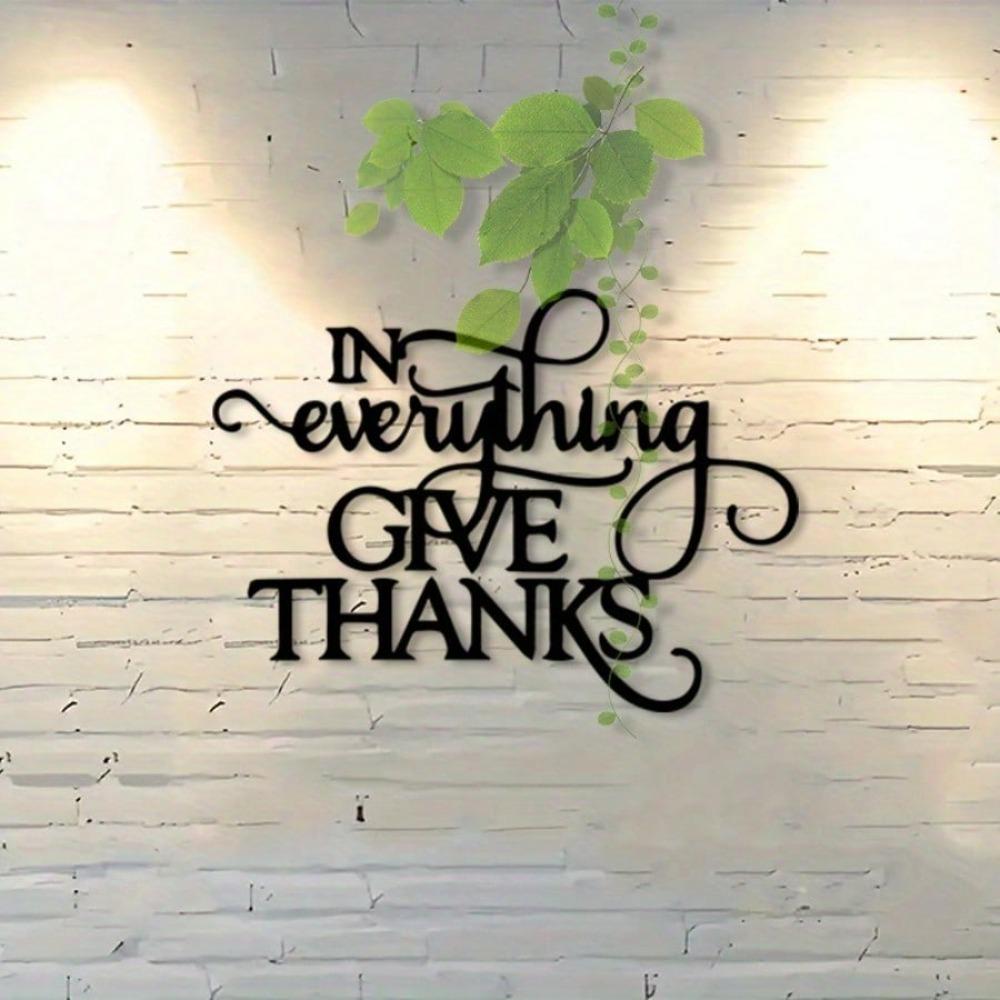 Retro Christian Metal Wall Art Be Thankful Black White Ironwork Inspirational Scripture Home Decor Gift
