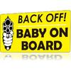 1step2dream Funny Baby on Board Bumper Sticker 2Pcs, Car Essentials | Back off Sign and Reflective See-Through When Driving in the Dark | 7 x 5