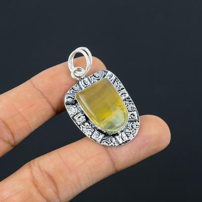 Wedding Gift For Her 925 Sterling Silver Natural Multi Fluorite Gemstone Pendant