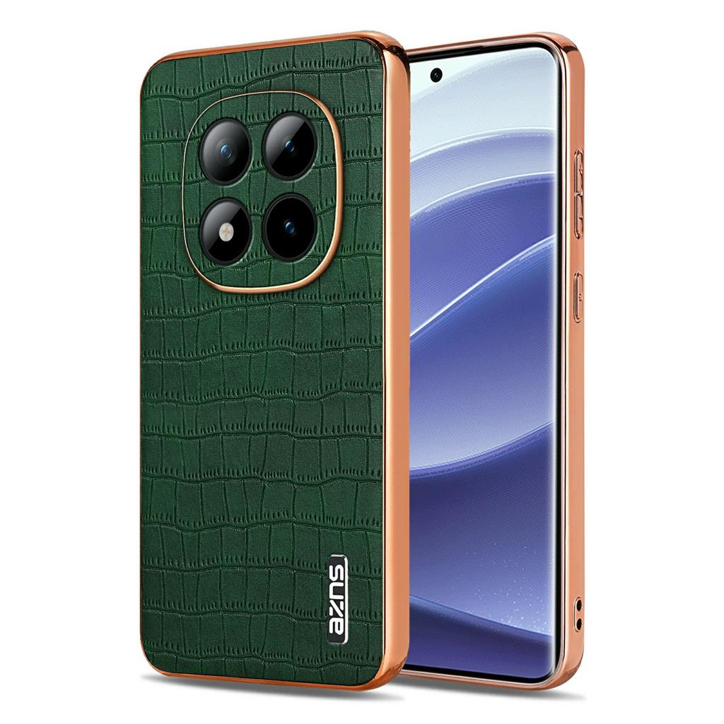 AZNS For Xiaomi Poco M8 Pro 5G/Redmi Note 15 Pro+ 5G (Global) Case Electroplating Crocodile Texture PU + TPU Phone Cover
