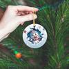 Christmas Cartoon Santa Decorations Acrylic Snowman Hanging Ornaments Realistic Flat Tree Hanging Decorations Round Party Favors