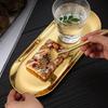 Plateau de Plaque de Grillade Ovale Acier Inoxydable Poli Miroir Plateau pour Rôtir la Viande Assiettes à Sushi Assiette à Fruits Plat à Dessert Pour Gâteau Dessert