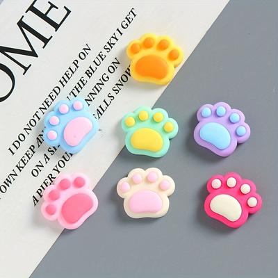 7pcs Colorful Cat Paw Magnetic Fridge Magnets Set - Cute & Fun Decorative Refrigerator Magnets for Whiteboards, Pos