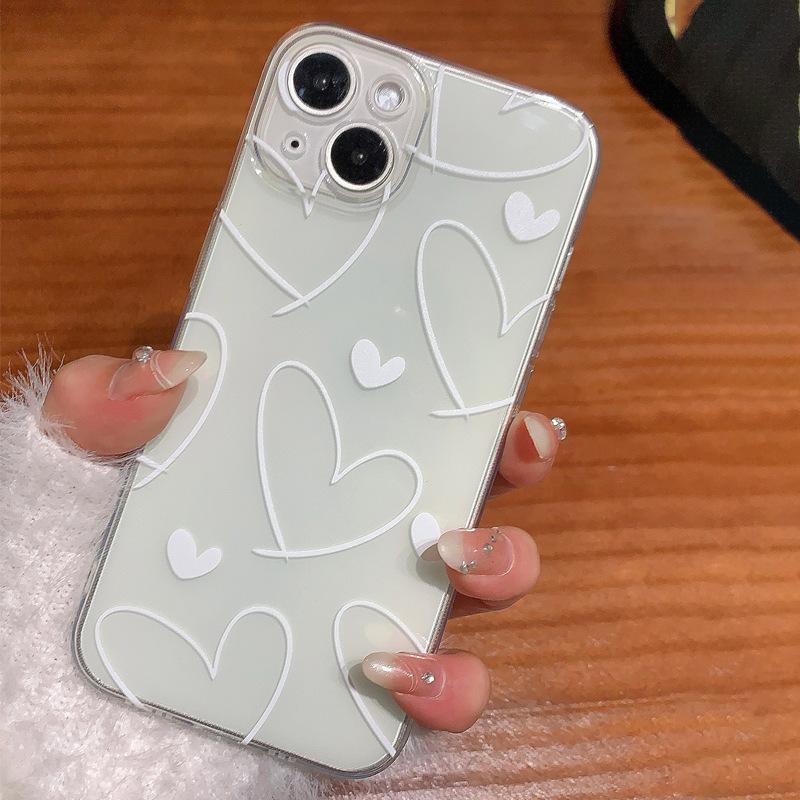 Full screen love applies to Apple 15Promax mobile phone case iPhone14/13/12/11 simple 17/16plus