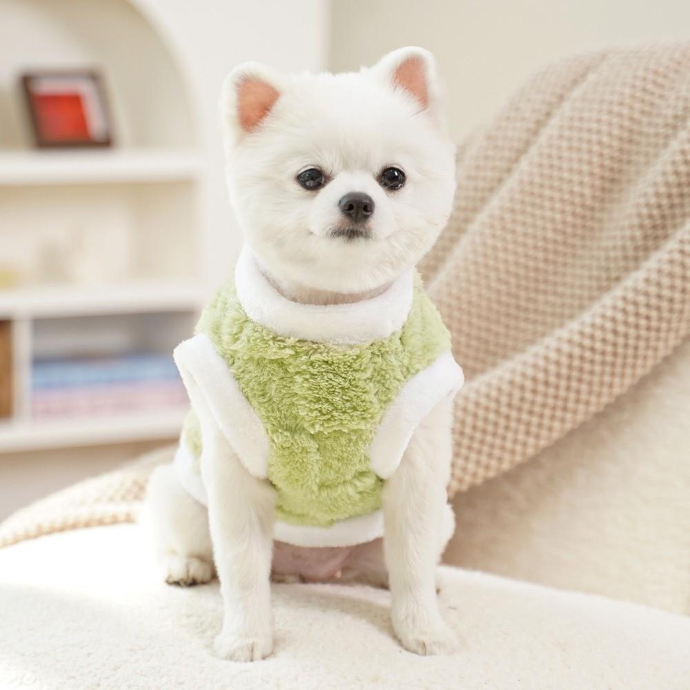 Pet Traction Suit Velvet Winter Dogs Clothes Comfortable Pullover Vest Dog Warm Sweater Soft Dog Plaid Coat Autumn Winter