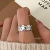 Silver Fashionable Plated Twisted Heart Ring For Women Elegant Minimalist Finger Jewelry