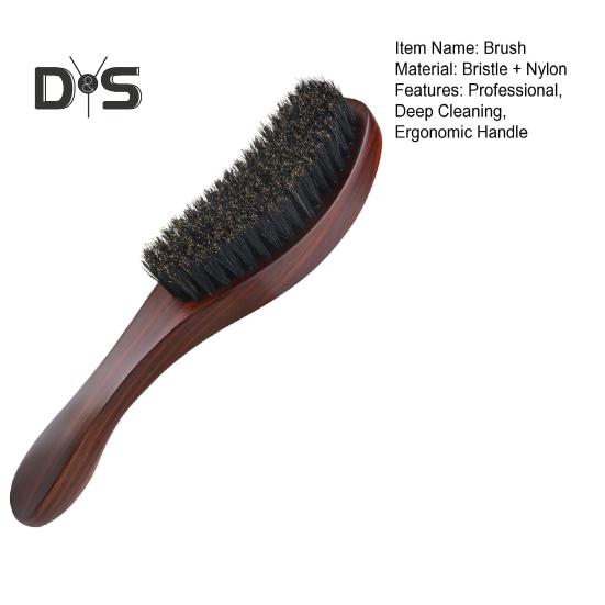 Wave Brush Men Styling Wooden Beard Brush Bristle Hair Brush Beard Styling Accessory for Home Salon Travel