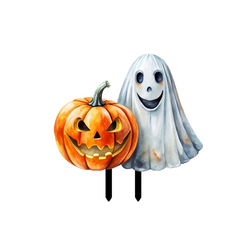 Halloween Garden Decoration Ground Cartoon Pumpkin Gnome Ghost Style Insert Stake