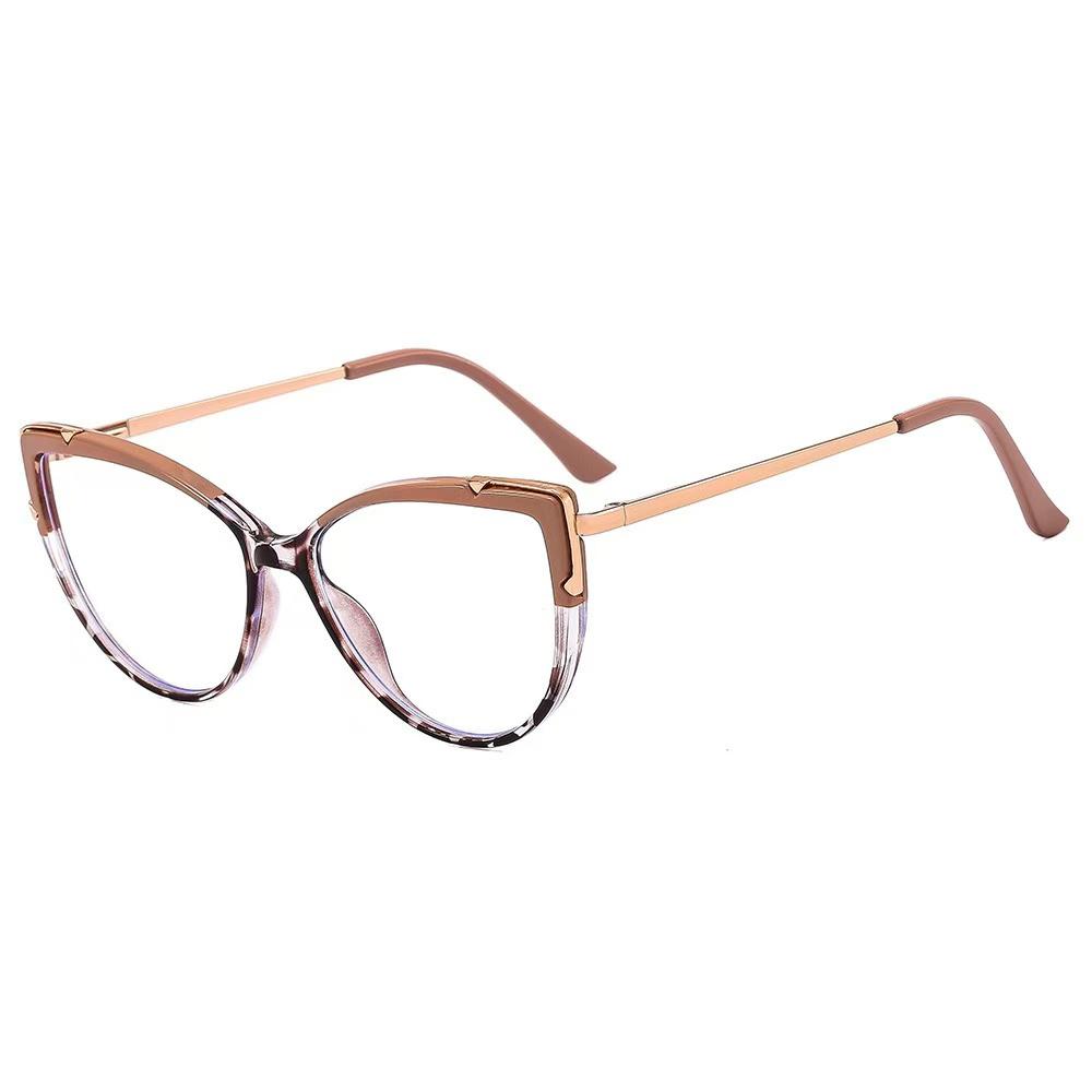 Montatura per Occhiali Fashion in Metallo Occhio di Gatto Donna Marca Designer TR90 Colore Degradé Occhiali per Computer Occhio di Gatto