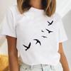 Flying Bird and Flower Cute Women Simple Retro Top Women Harajuku Summer Trendy Polyester Fabric Cost-effective Wo Clothing