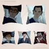 Mizu BBlue Eye SSamurai Print Polyester Pillow Case for Valentine Gift Home Sofa Cushion Cover Decoration Custom