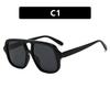 Classic Retro Double Bridge Square Pilot Sunglasses Fashion Women's UV Protection Eyeglasses Men's Outdoor Driving Eyewear