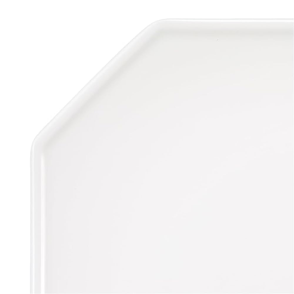 NARUMI WAKU WHITE Plate, 23cm, White, Simple and Stylish, Lunch Plate, Single Plate, Octagonal Plate, Microwaveable, Dishwasher Safe, 52100-5867
