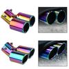 Universal Curved Double Outlet Car Exhaust Trim Muffler Pipe Tail Car Decoration Chrome Tail Pipe Stainless Steel Car Styling