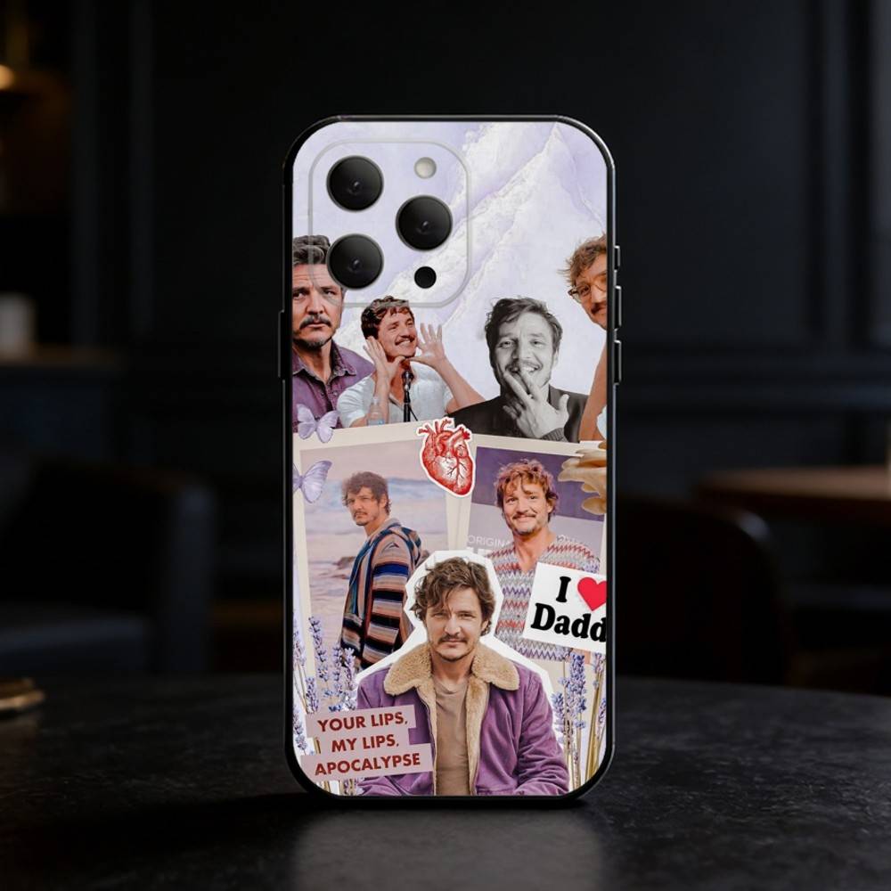 Pedro Pascal Phone Case For iPhone 17,16,15,14,13,12,11 Plus,Pro,Max,Mini Silicone black Soft Cover