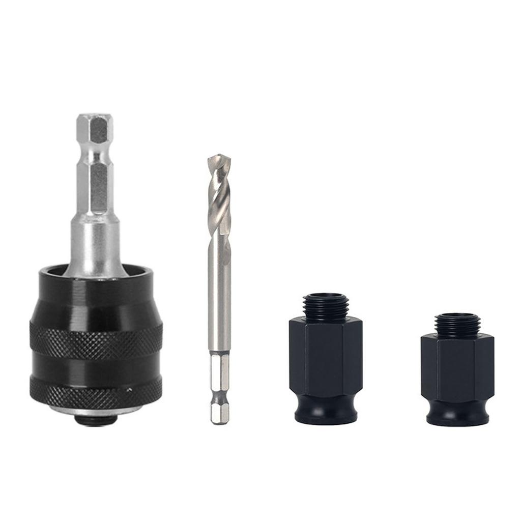 Hole Saw Arbor Quick Change Hole Saw Mandrel with Drill Bit and 2Pcs Connector for Woodworking