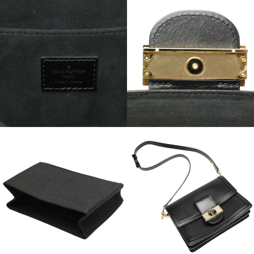 Louis Vuitton LV Lock Chain Shoulder Bag Calfskin Noir Women M55821 Used