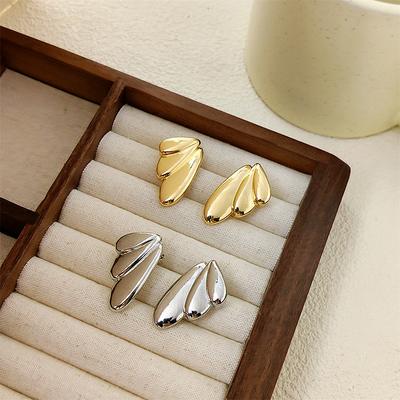 Europäische und amerikanische trendige Ohrringe, Flügelohrringe für Damen, minimalistisches geometrisches Ohrzubehör
