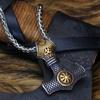 Hohe Qualität 316L Edelstahl Doppelseitige Viking Rune männer Anhänger Halskette männer Thor Hammer Anhänger Schmuck Geschenk