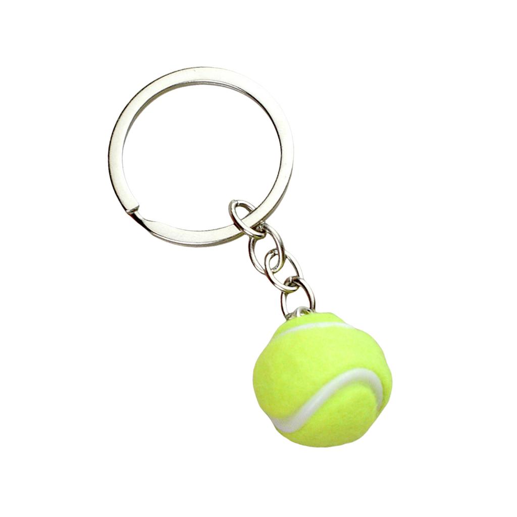 Realistic Tennis Keychain Accessory For Sports Fan Lightweight Portable Design Alloy Materials Keyring Creative Gift