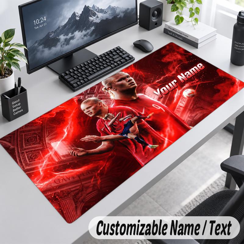 Custom Name Text Mouse Pad Erling Haaland Personalized Desk Pad For Work And Gaming