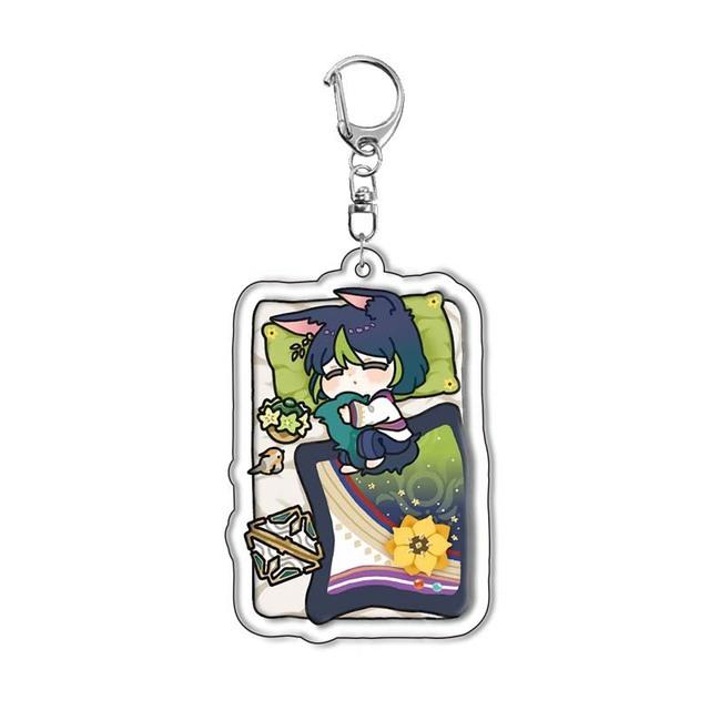 Genshin Impact Acrylic Keychains Arlecchino Sigewinne Lyney Wriothesley Clorinde Lynette Diluc Mona Keyrings Pendants Figure Toy