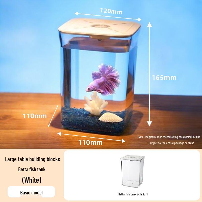 Acvariu Mini de Birou pentru Pești Luptători Siamezi - Betta Micro-Peisaj Acvatic Decor Acvariu.