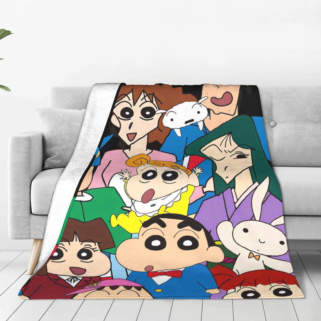 Crayons Shin-chans and Friends Blanket Quality Warm  Throw Blanket Winter Kids Couch Chair Sofa Bed Aesthetic Bedspread