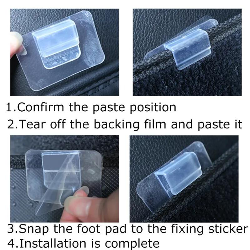 Car Foot Pad Fixing Clips Universal Automatic Floor Carpet Fixed Stickers Car Interior Organizer Floor Mat Non-slip Clip Fixer