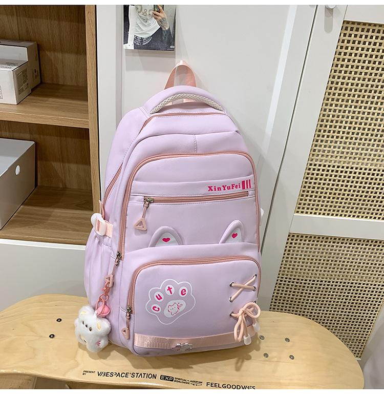 School bag new cute junior high school student school bag high value ins wind light large capacity backpack casual versatile backpack