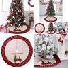 Elegant Red And Black Checkered Christmas Tree Skirt For Vehicle Holiday Decor 120cm